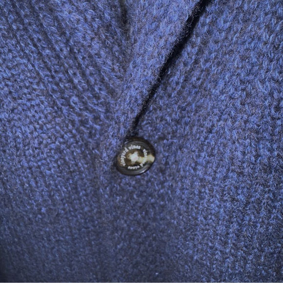 Vineyard Vines Varsity Wool Shawl Cardigan Nautical Navy XL Rope Design Sweater - Picture 6 of 16